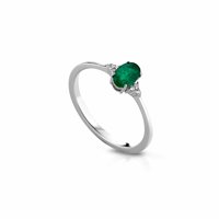 Anello Lelune Donna LELUNE DIAMONDS in Oro bianco Smeraldo 0.42 Ct LDRNSM42004 - LDRNSM42004